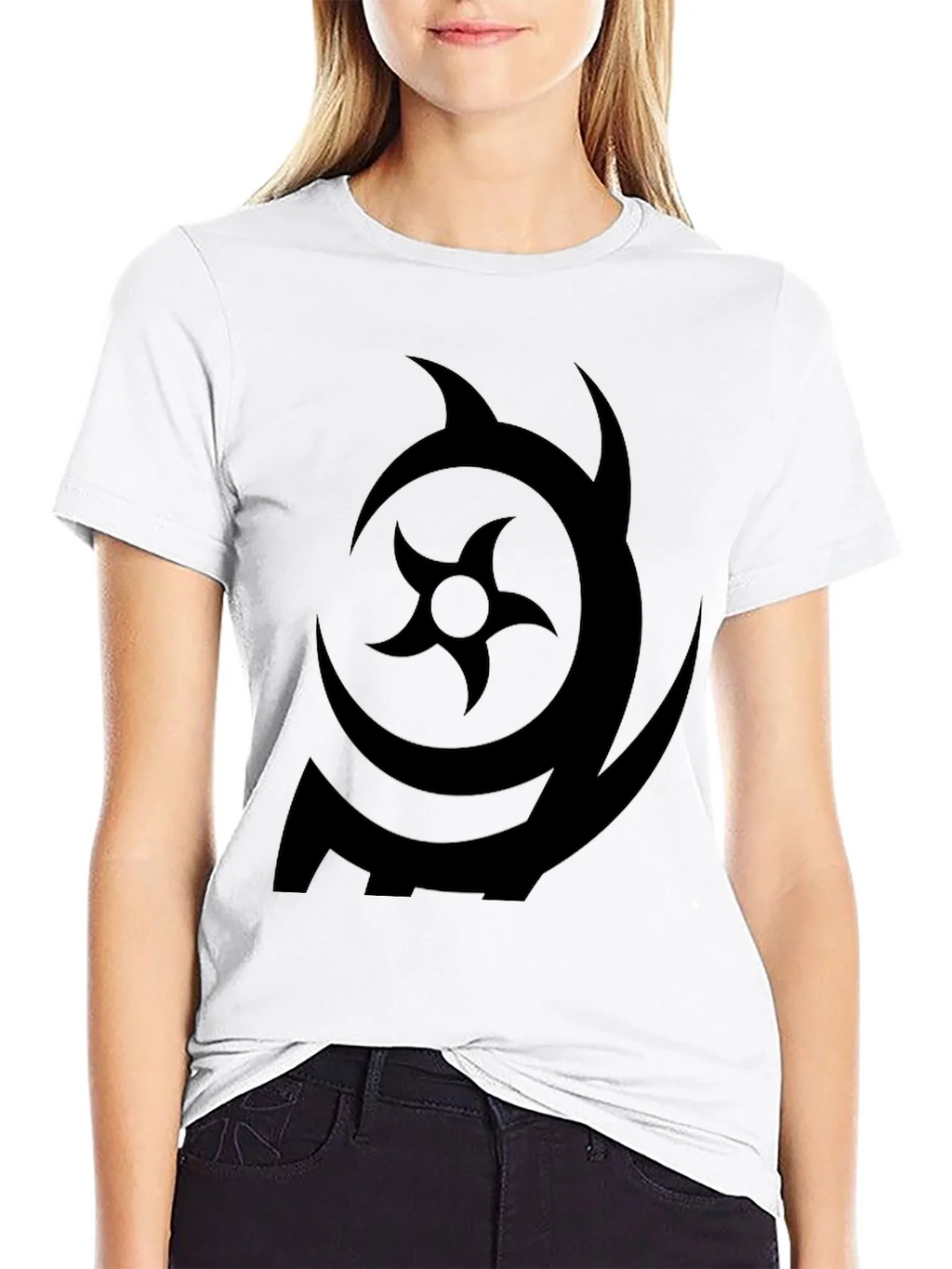 Symbol Print Black Crew Neck T-Shirt product image 11