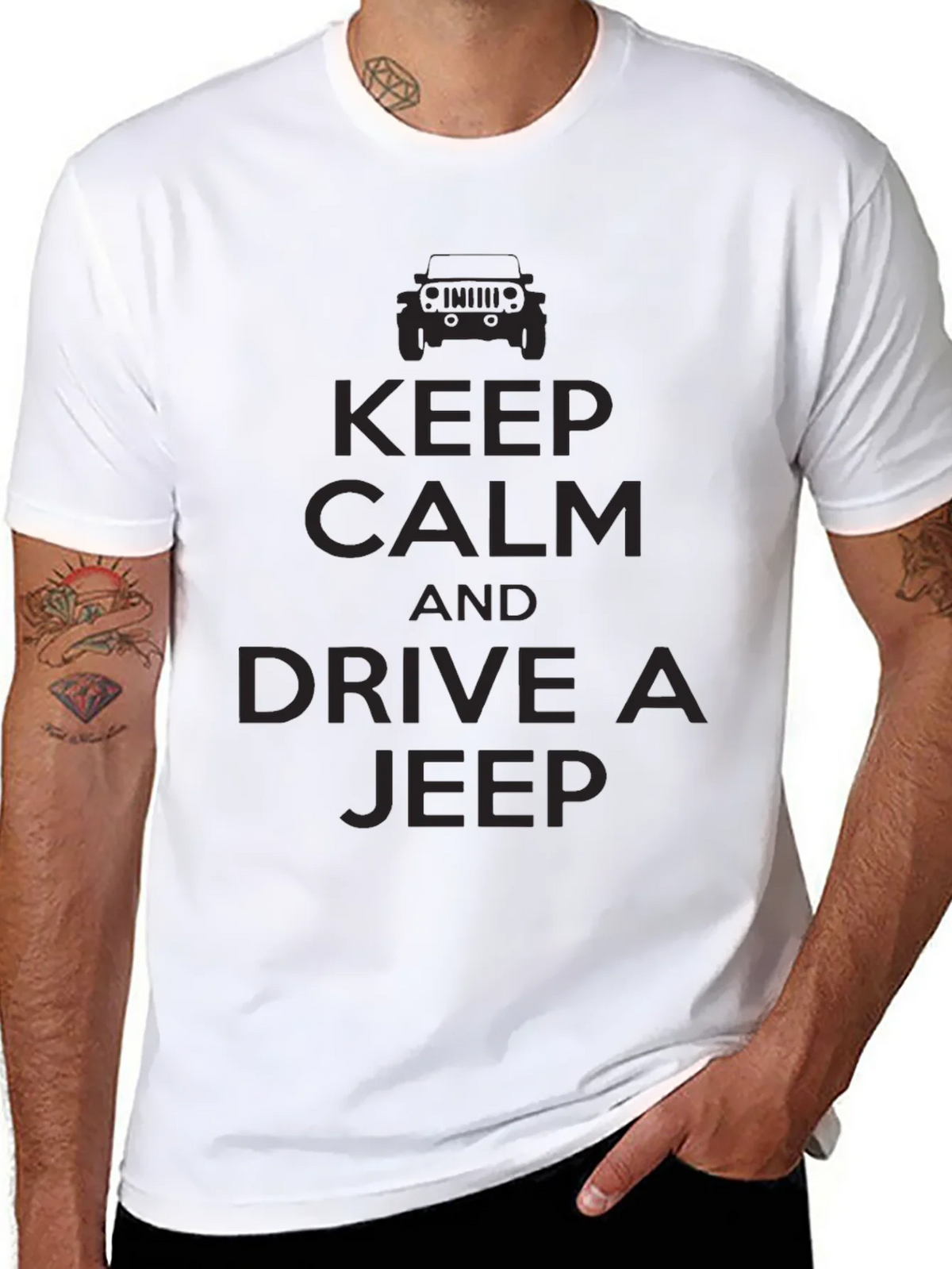 Keep Calm & Drive a Jeep T-Shirt - Black product image 10