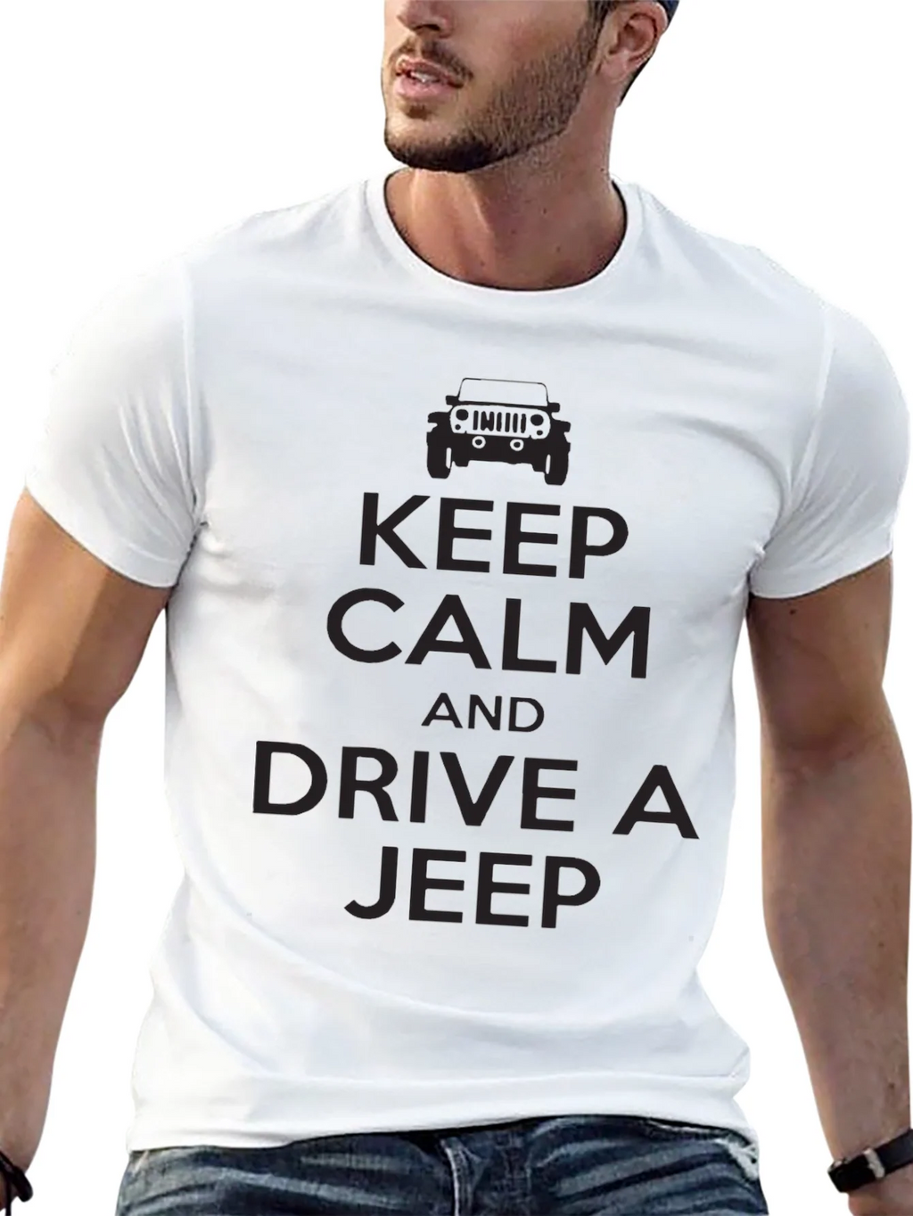 Keep Calm & Drive a Jeep T-Shirt - Black product image 4