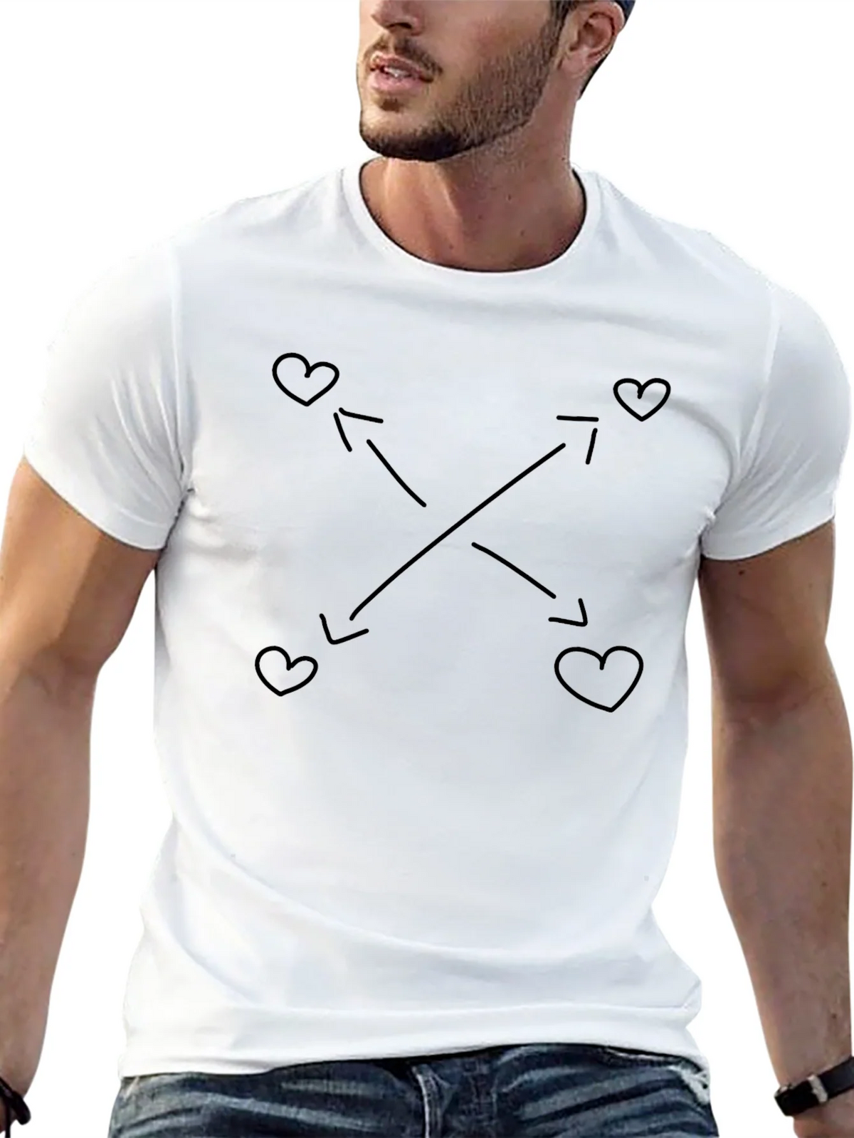 Heart Arrow Graphic Tee - Soft Black T-Shirt product image 4
