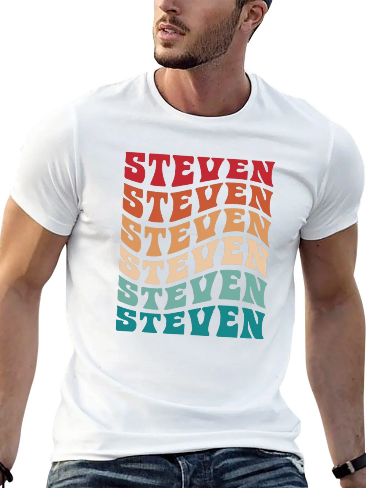 Retro Steven T-Shirt - Personalized Name Tee product image 4