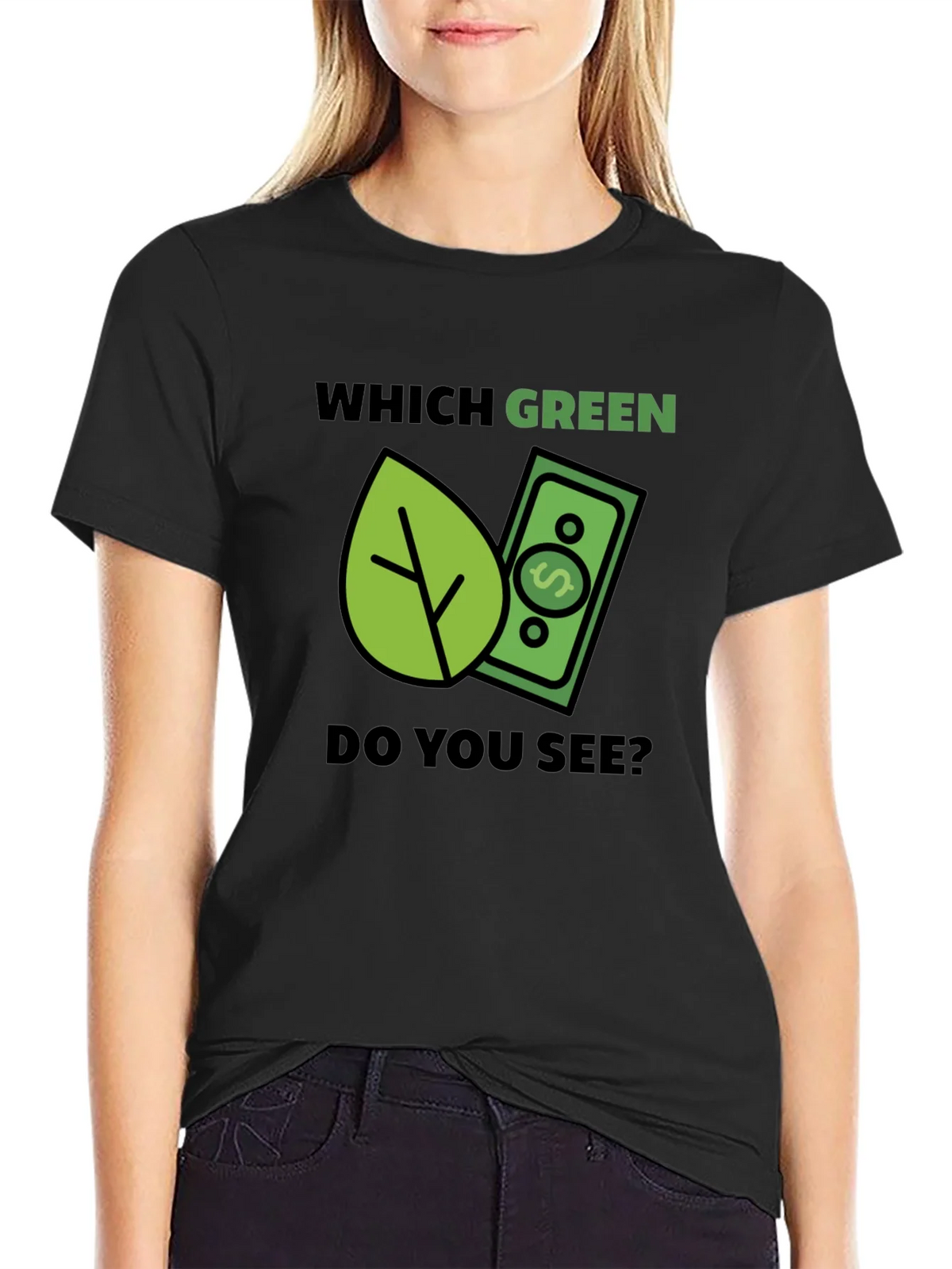 Which Green? T-Shirt - Eco & Money Design Tee product image 5