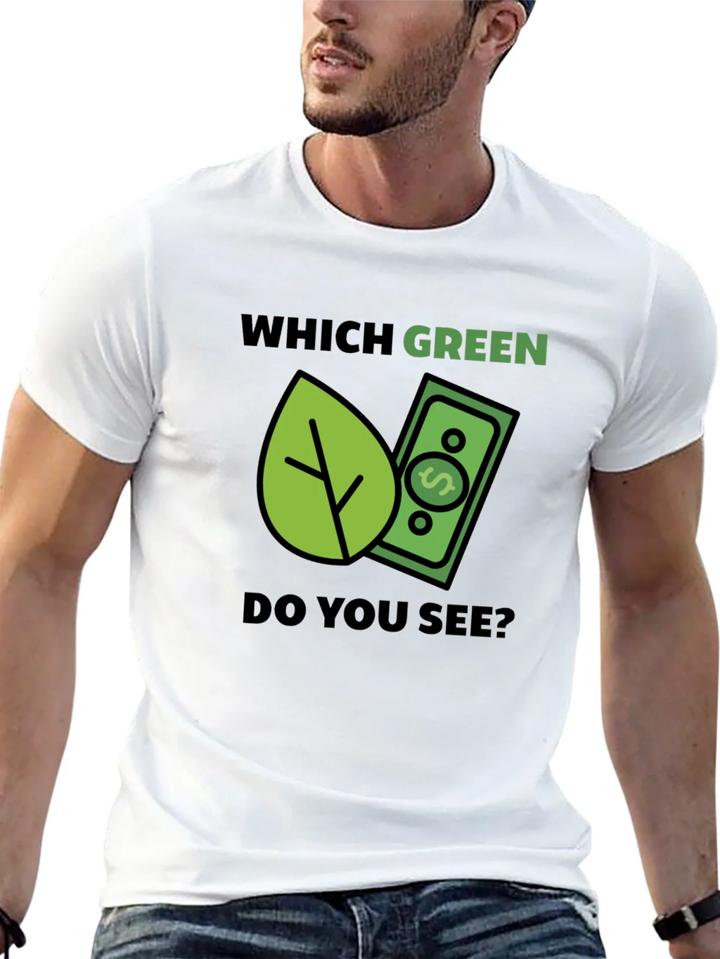 Which Green? T-Shirt - Eco & Money Design Tee product image 4
