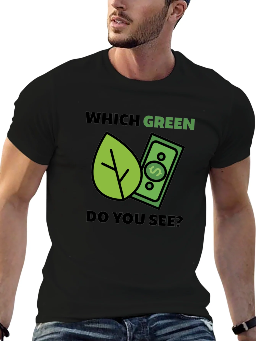 Which Green? T-Shirt - Eco & Money Design Tee product image 9