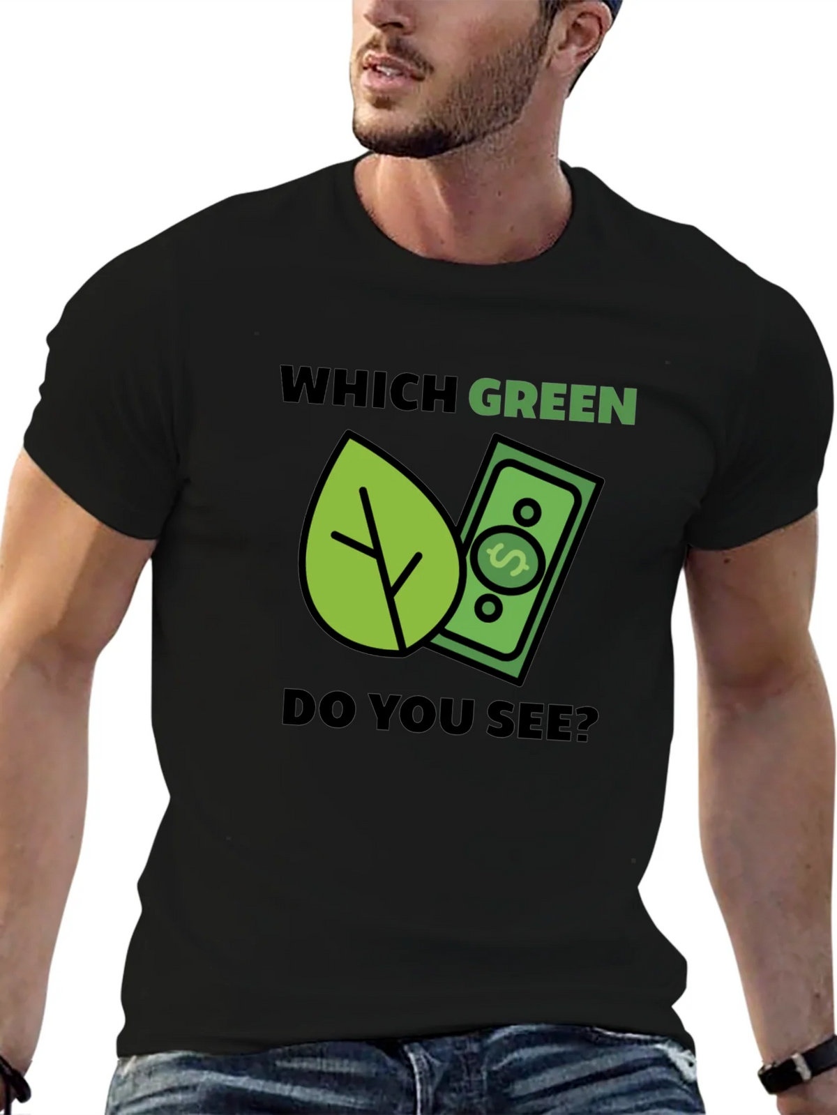 Which Green? T-Shirt - Eco & Money Design Tee product image 9