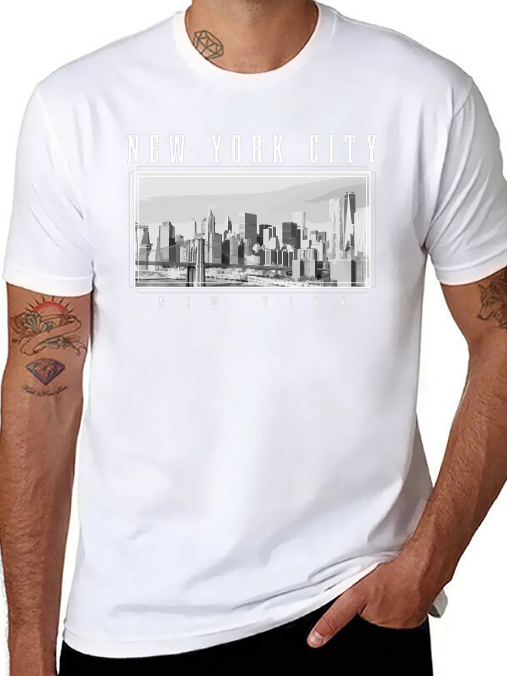 New York City Skyline Graphic T-Shirt - Black product image 8