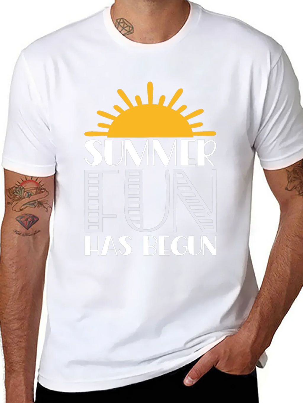 Summer Fun Graphic Tee - Black Cotton T-Shirt product image 9