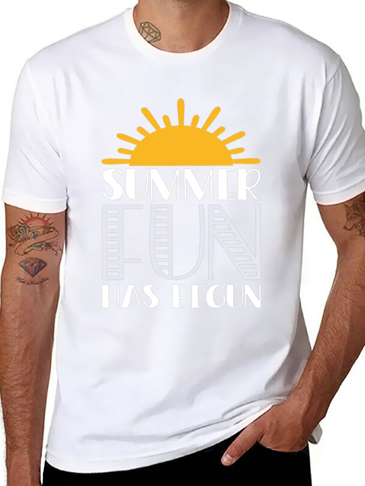 Summer Fun Graphic Tee - Black Cotton T-Shirt product image 9