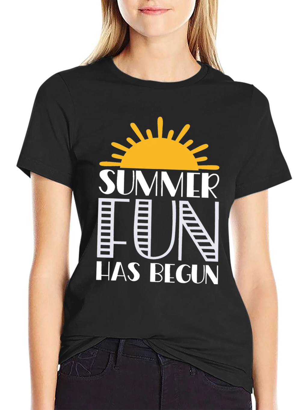 Summer Fun Graphic Tee - Black Cotton T-Shirt product image 4
