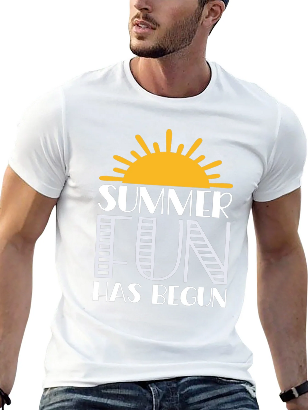 Summer Fun Graphic Tee - Black Cotton T-Shirt product image 3