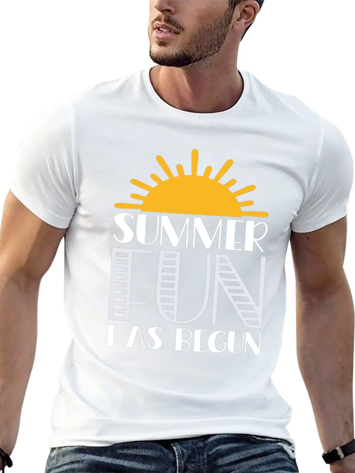 Summer Fun Graphic Tee - Black Cotton T-Shirt product image 3