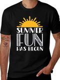 Summer Fun Graphic Tee - Black Cotton T-Shirt product image 1