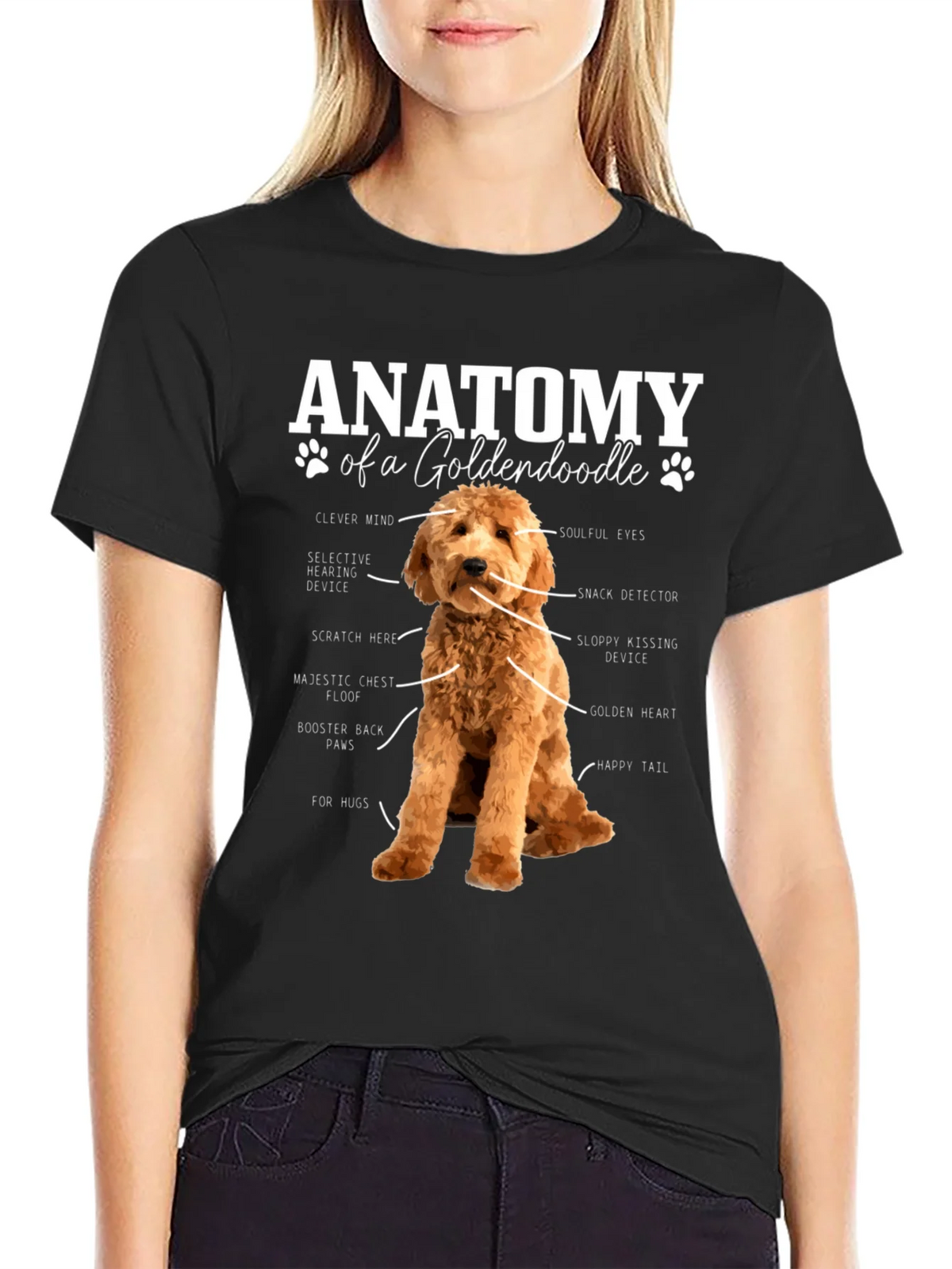 Goldendoodle Anatomy Graphic T-Shirt product image 5