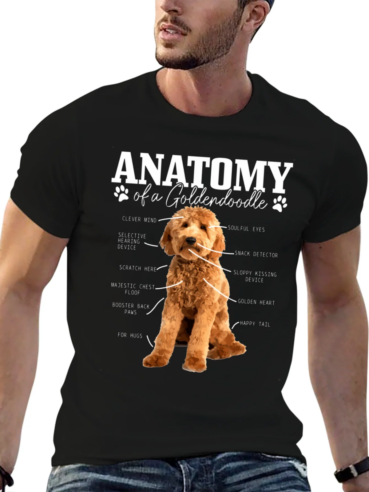 Goldendoodle Anatomy Graphic T-Shirt product image 9