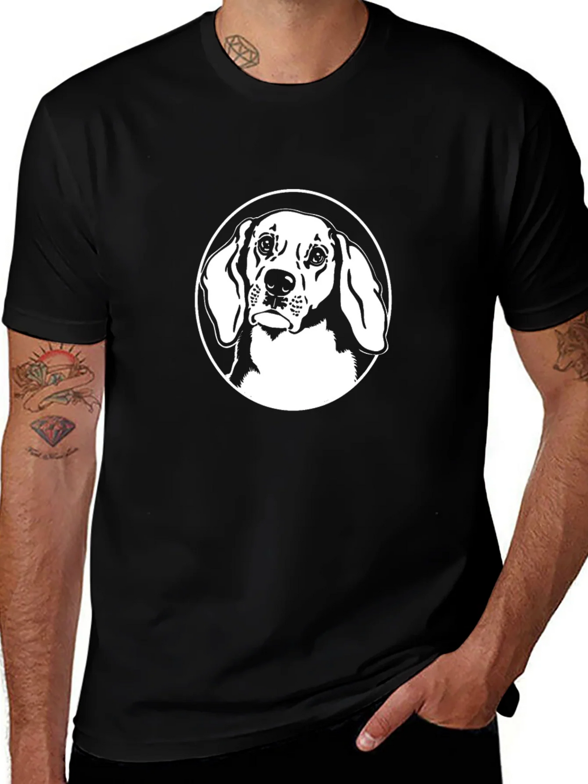 Dog Graphic Tee - Black Cotton T-Shirt product image 1