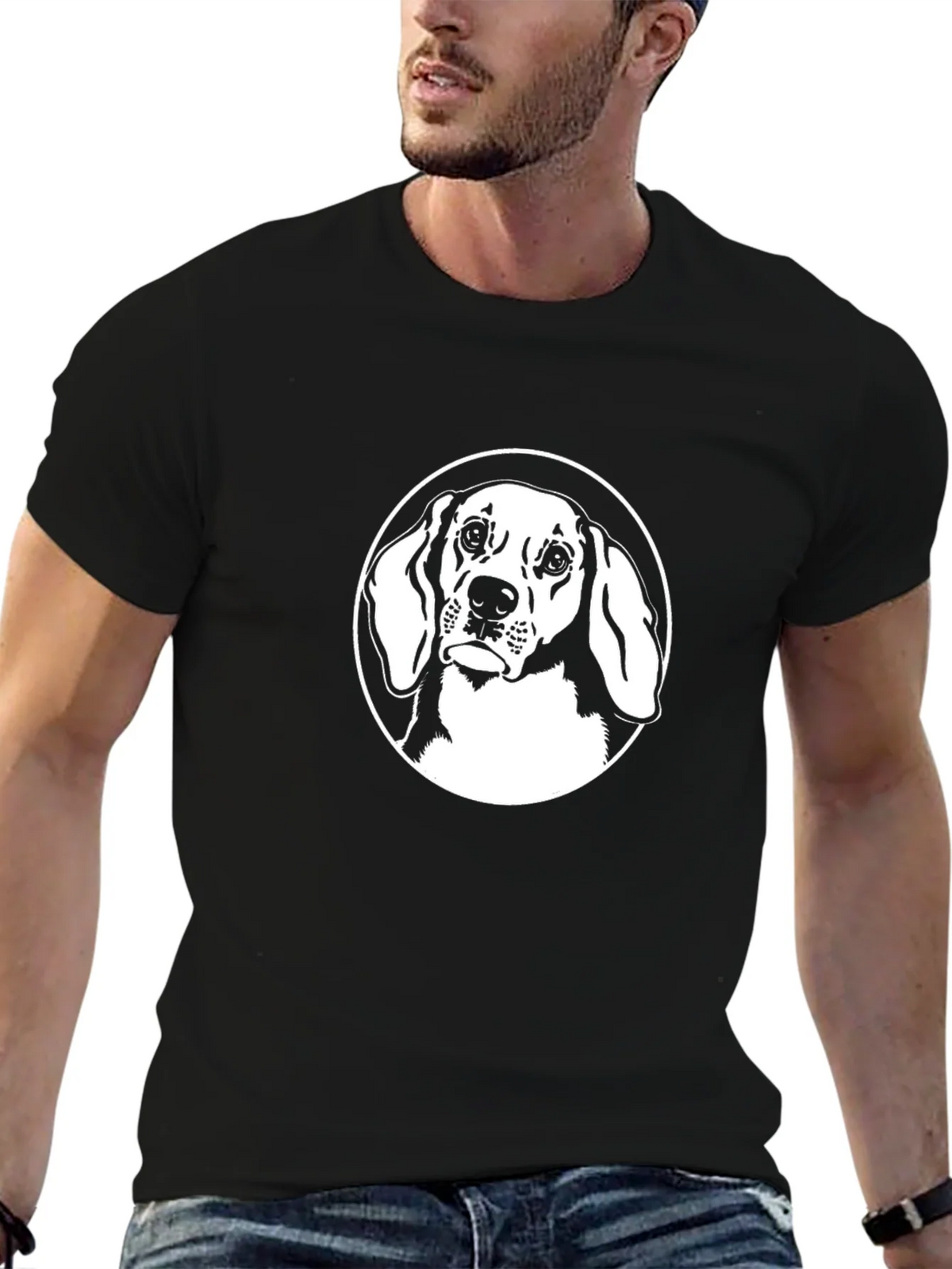 Dog Graphic Tee - Black Cotton T-Shirt product image 9