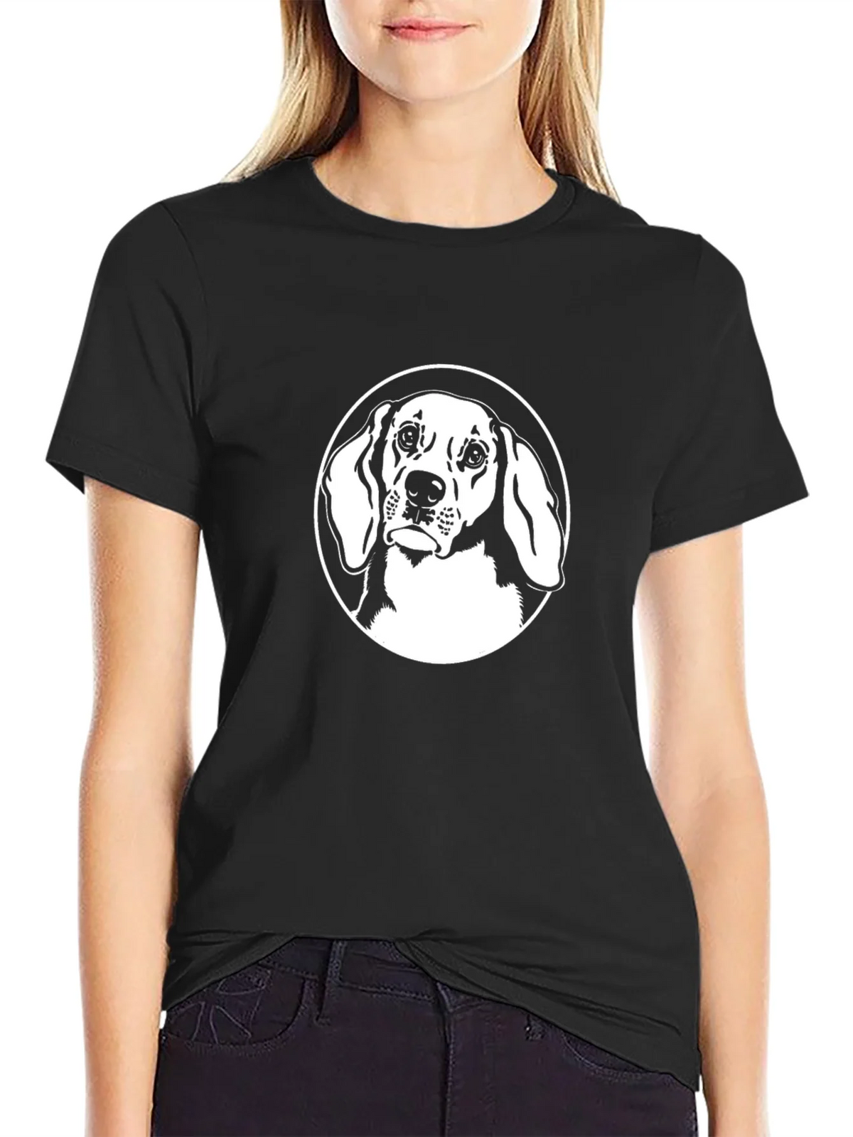 Dog Graphic Tee - Black Cotton T-Shirt product image 5