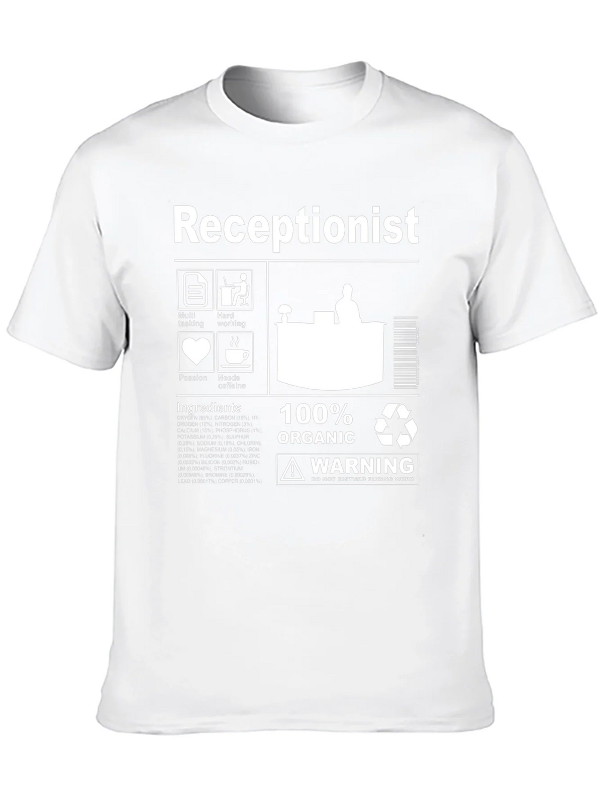 Receptionist Organic Ingredients T-Shirt product image 12