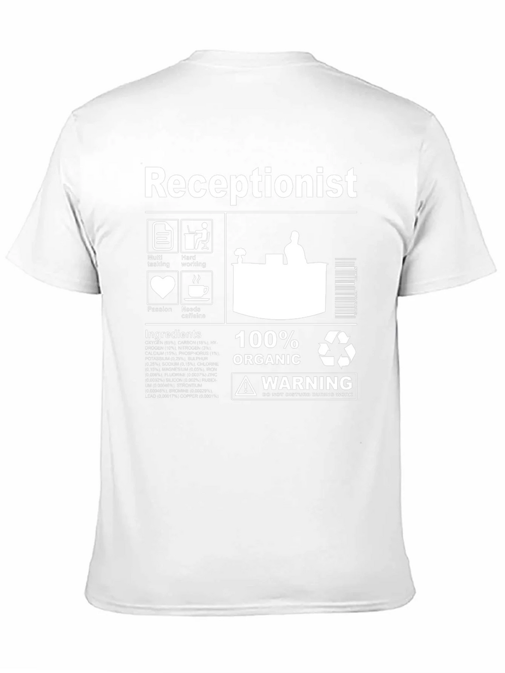 Receptionist Organic Ingredients T-Shirt product image 2