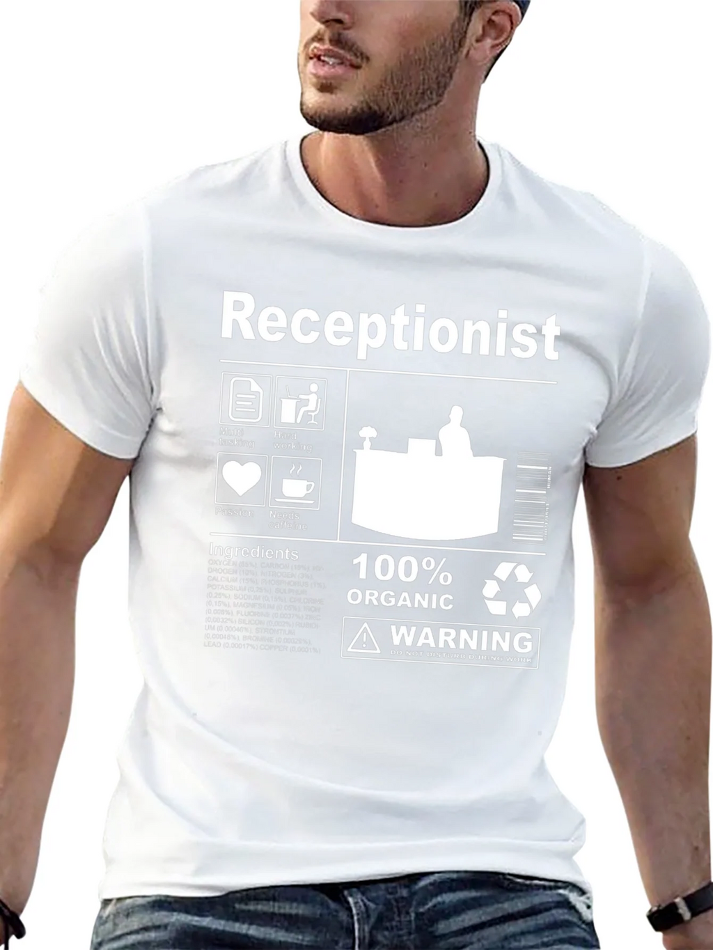 Receptionist Organic Ingredients T-Shirt product image 4
