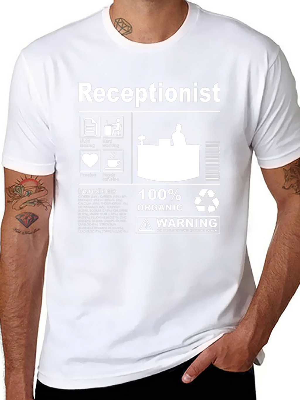 Receptionist Organic Ingredients T-Shirt product image 10