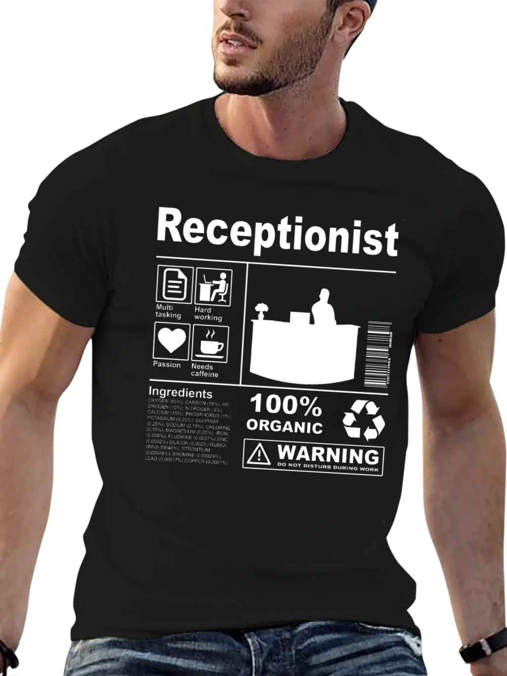 Receptionist Organic Ingredients T-Shirt product image 9