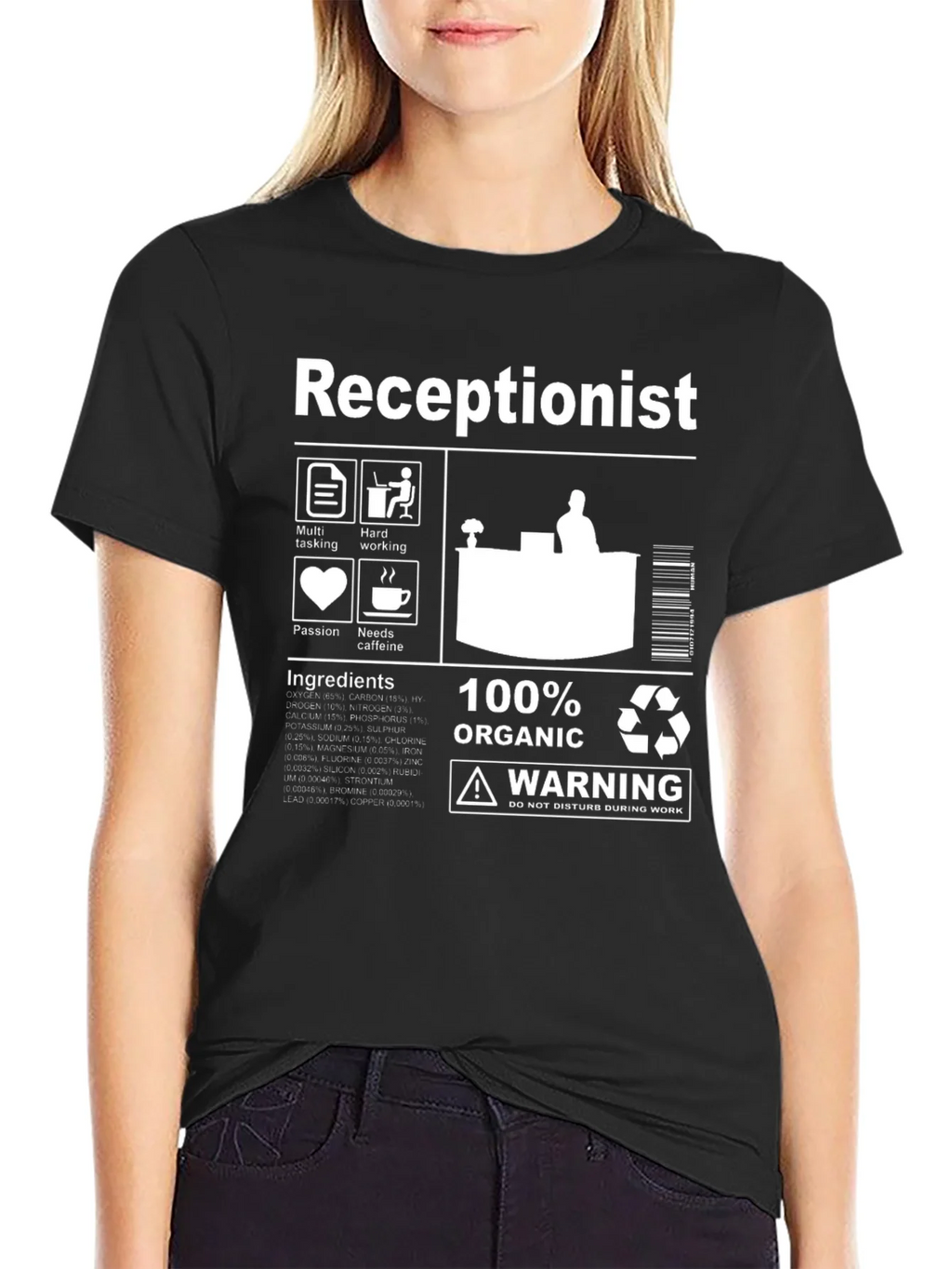 Receptionist Organic Ingredients T-Shirt product image 5