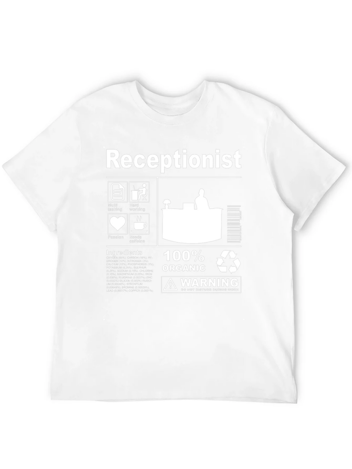 Receptionist Organic Ingredients T-Shirt product image 3