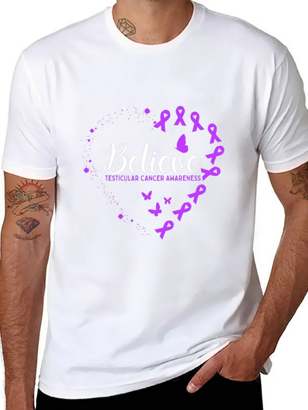 Believe Testicular Cancer Awareness T-Shirt product image 10