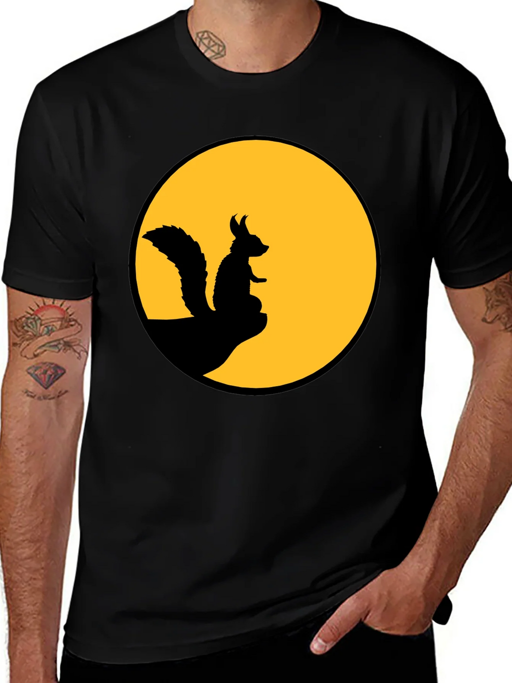 Squirrel Silhouette T-Shirt - Moon Graphic Tee product image 1