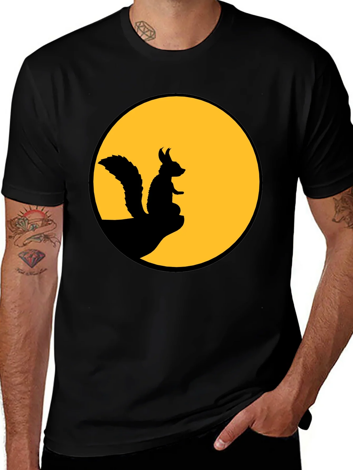 Squirrel Silhouette T-Shirt - Moon Graphic Tee product image 1