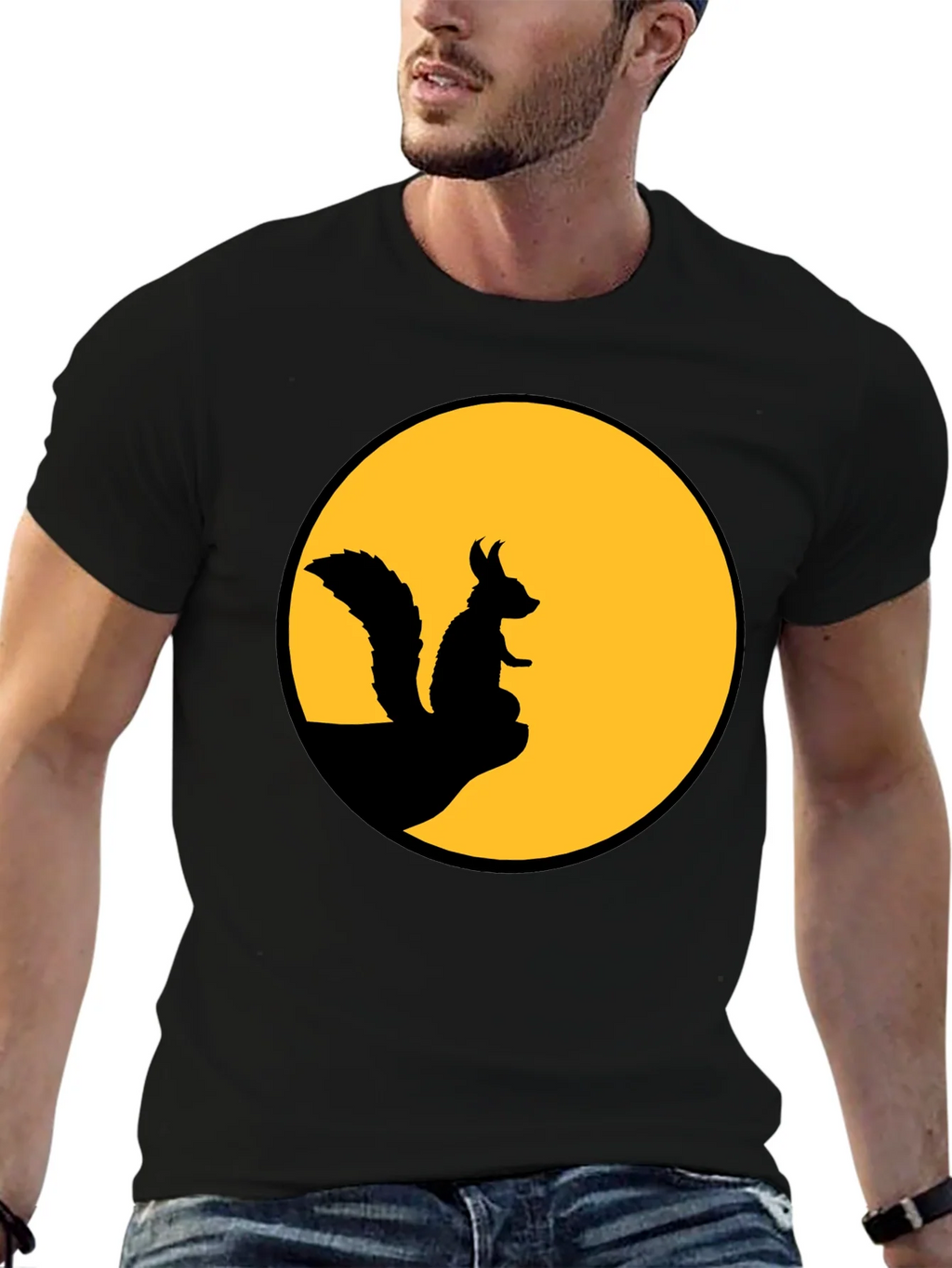 Squirrel Silhouette T-Shirt - Moon Graphic Tee product image 9