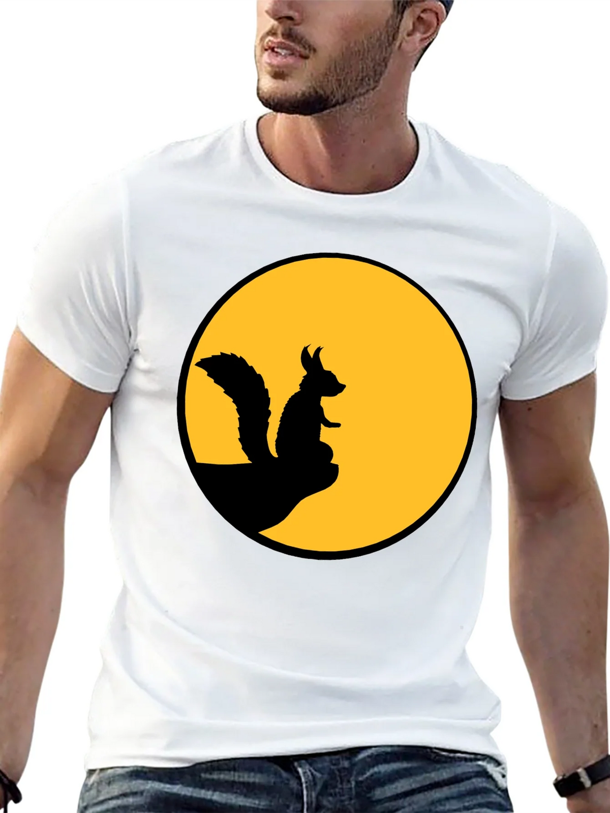 Squirrel Silhouette T-Shirt - Moon Graphic Tee product image 4