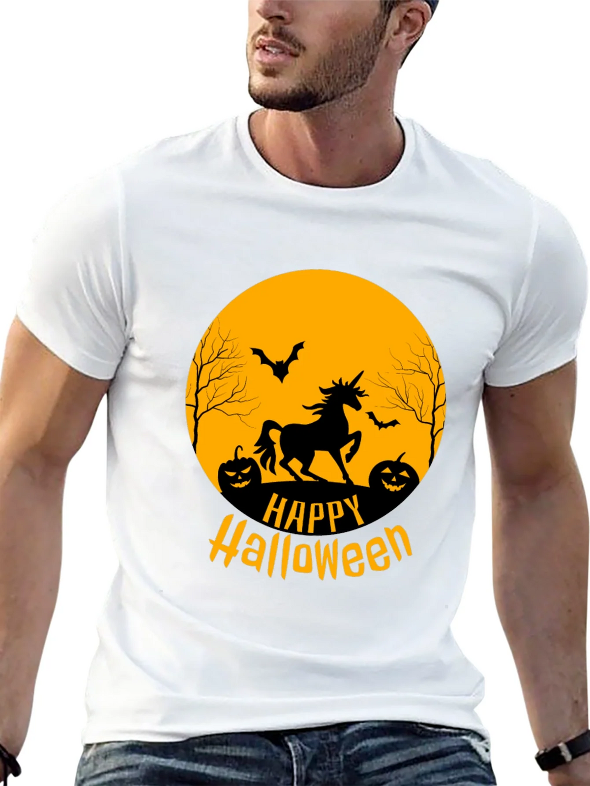 Happy Halloween Unicorn Graphic Tee product image 4
