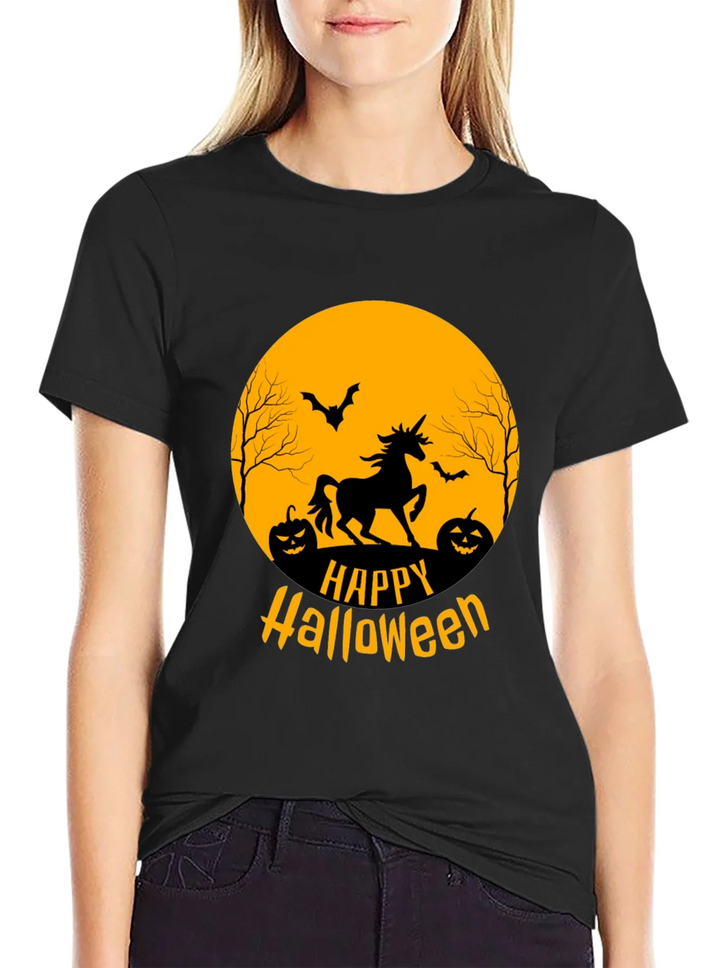 Happy Halloween Unicorn Graphic Tee product image 5