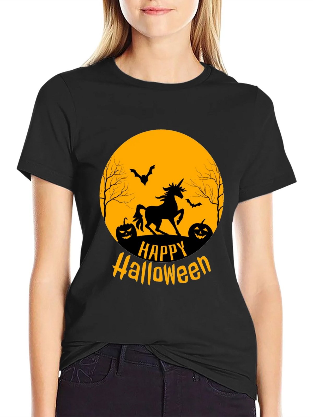 Happy Halloween Unicorn Graphic Tee product image 5