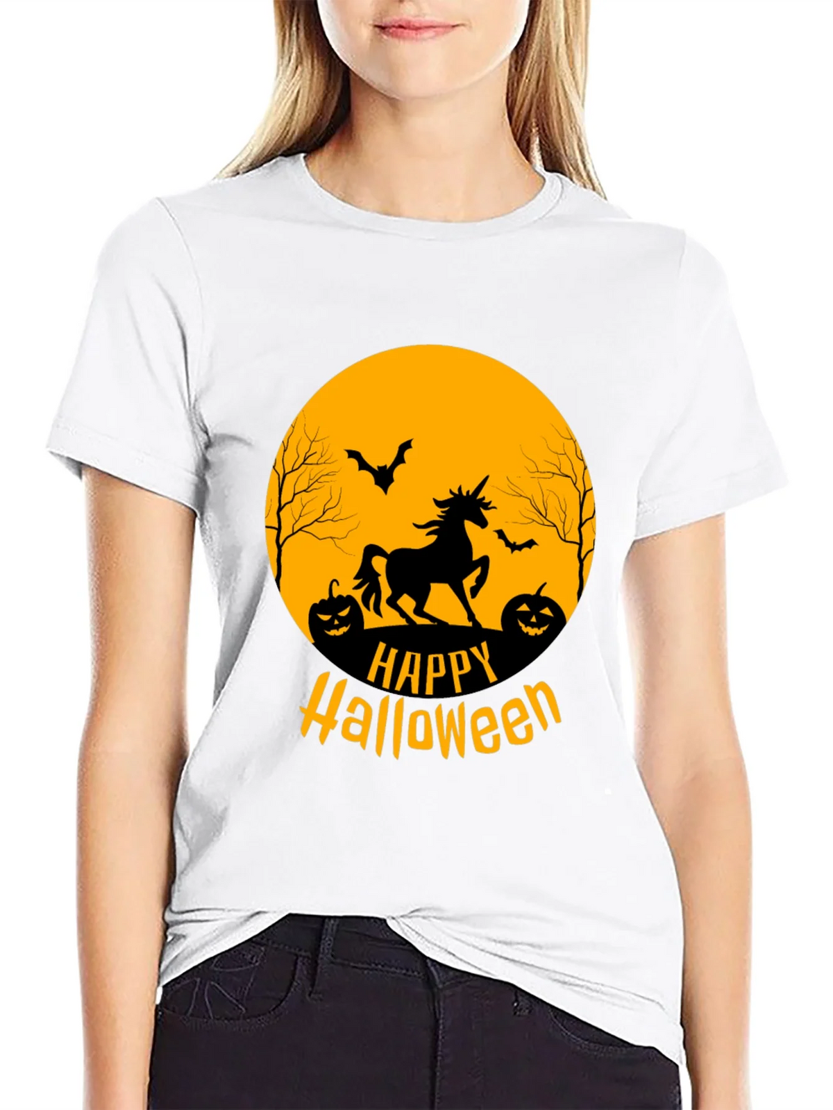 Happy Halloween Unicorn Graphic Tee product image 11
