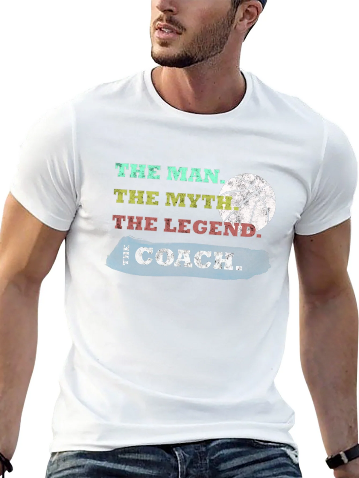 The Coach T-Shirt: Man Myth Legend Basketball Tee product image 4