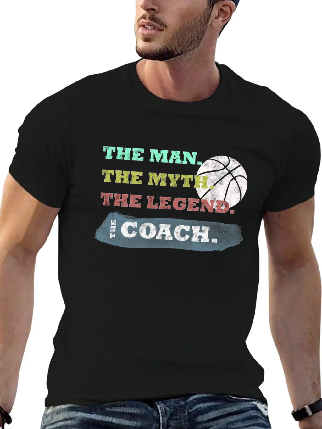 The Coach T-Shirt: Man Myth Legend Basketball Tee product image 9