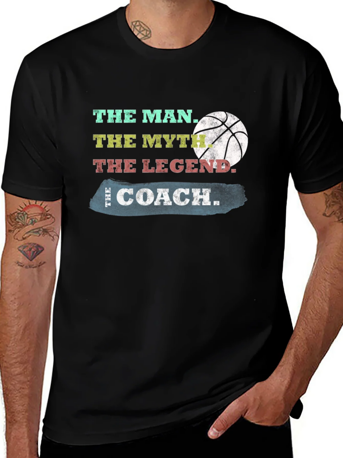 The Coach T-Shirt: Man Myth Legend Basketball Tee product image 1