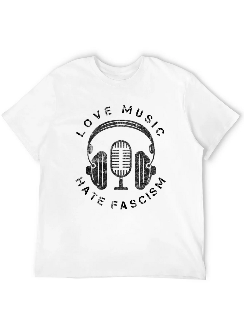 Love Music Hate Fascism Graphic T-Shirt product image 3