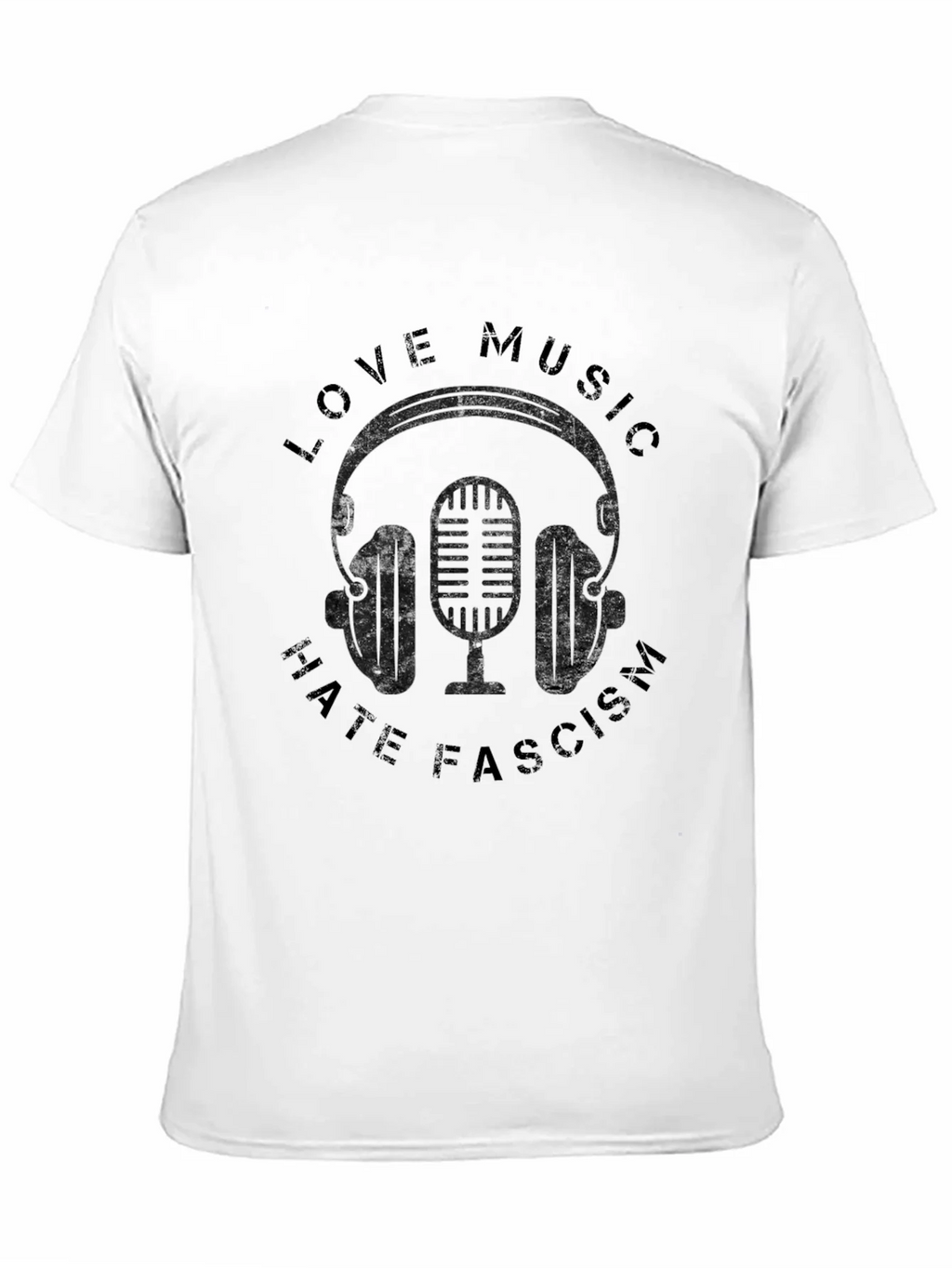 Love Music Hate Fascism Graphic T-Shirt product image 2