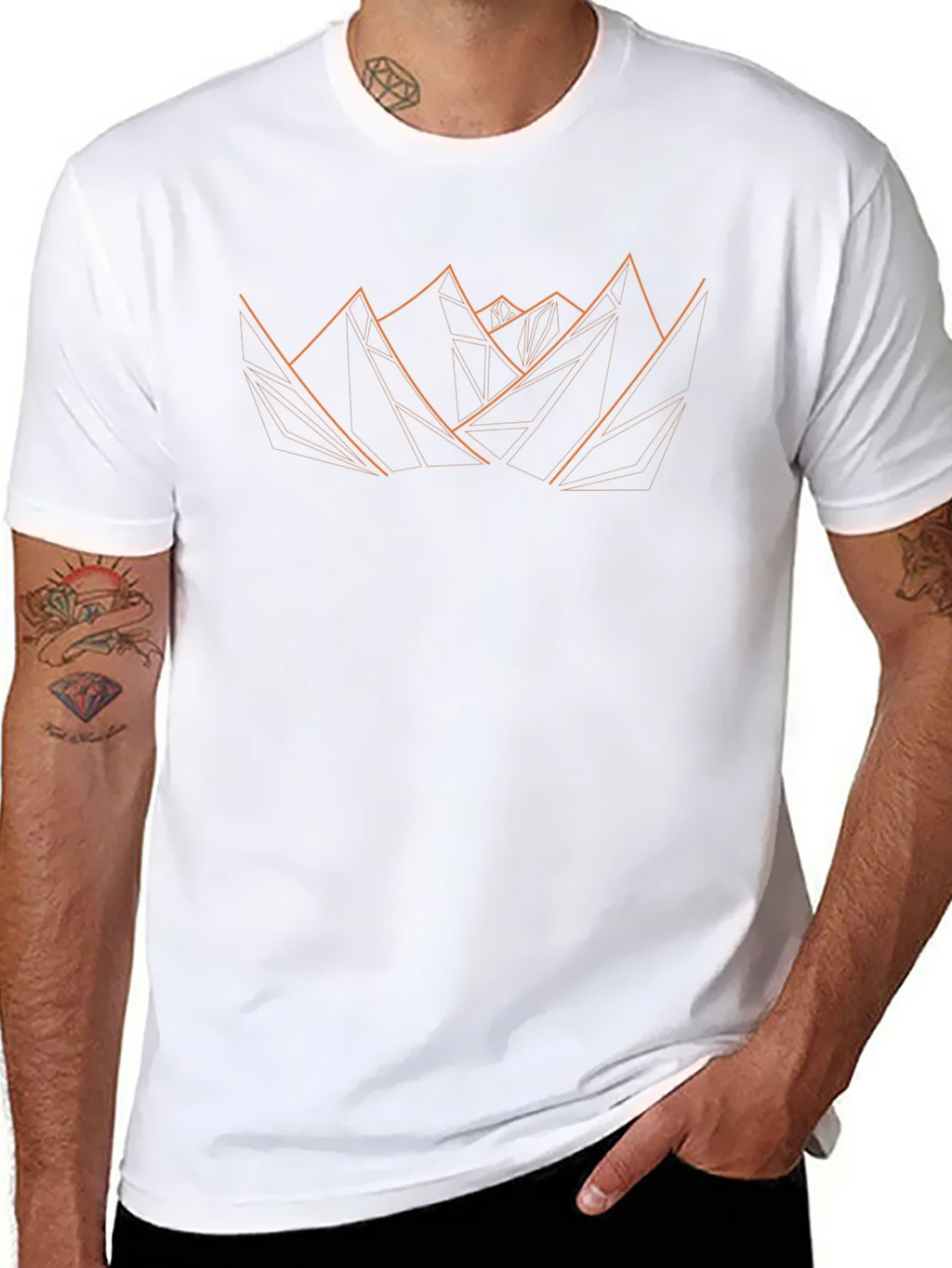 Geometric Mountain Graphic Tee - Modern Design Black product image 10
