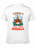 Gobble Til You Wobble Thanksgiving Graphic Tee product image 1