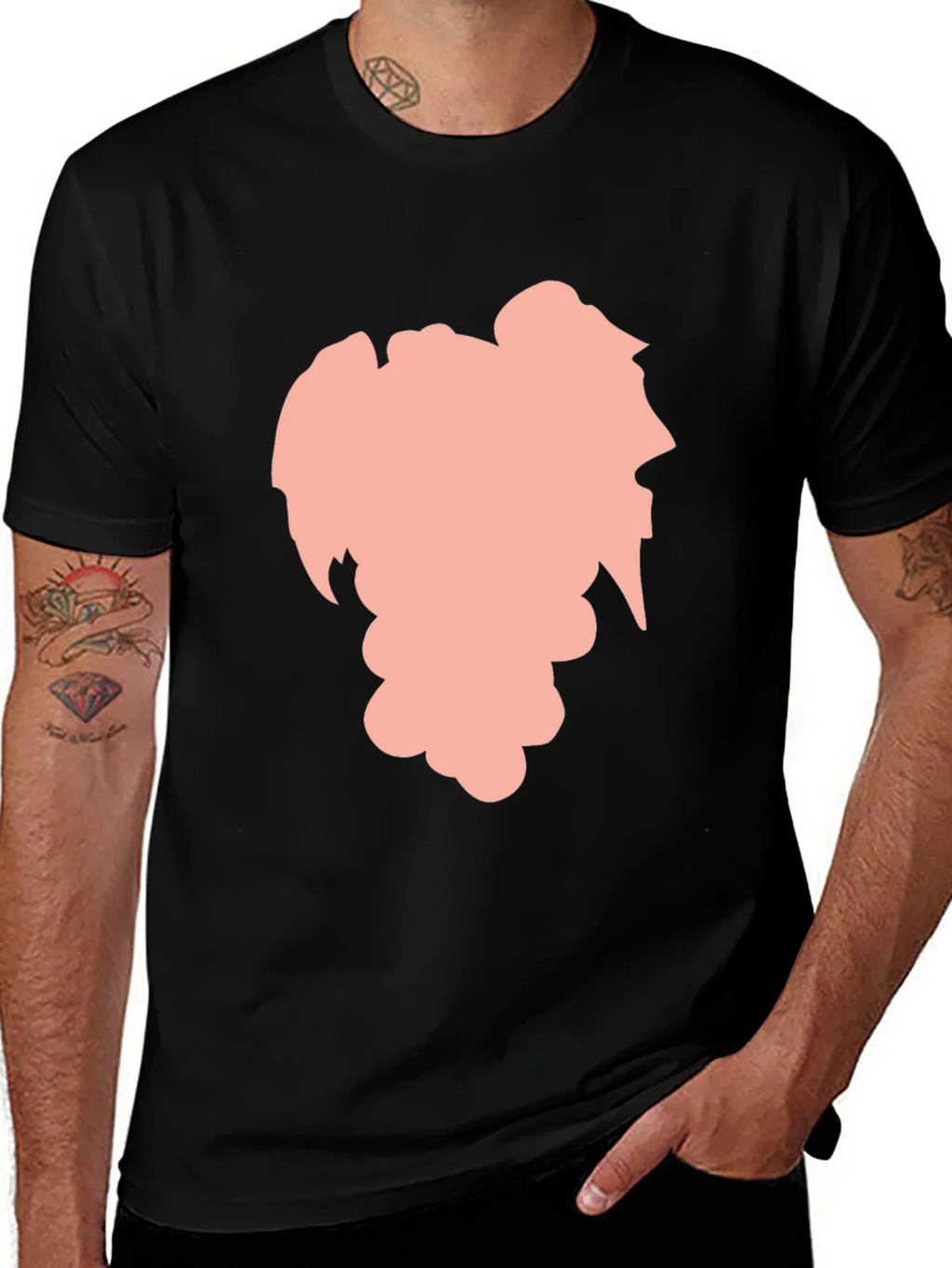 Stylish Black Graphic Tee - Abstract Silhouette Design product image 1