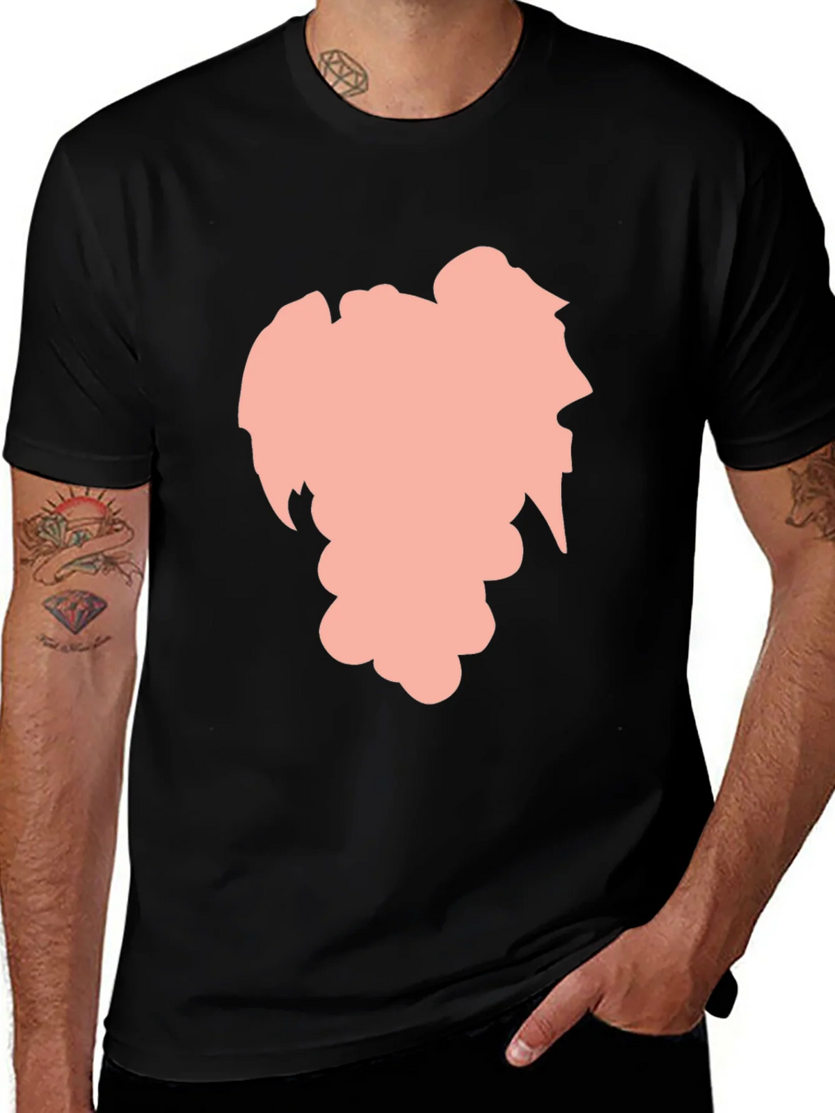 Stylish Black Graphic Tee - Abstract Silhouette Design product image 1