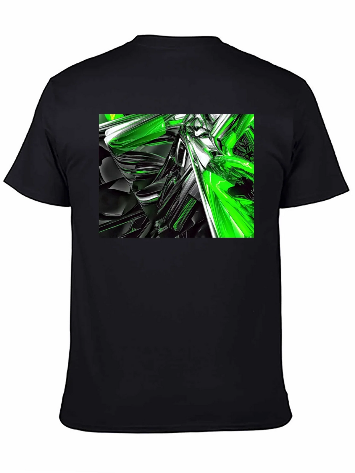 Abstract Green & Black Graphic T-Shirt product image 7