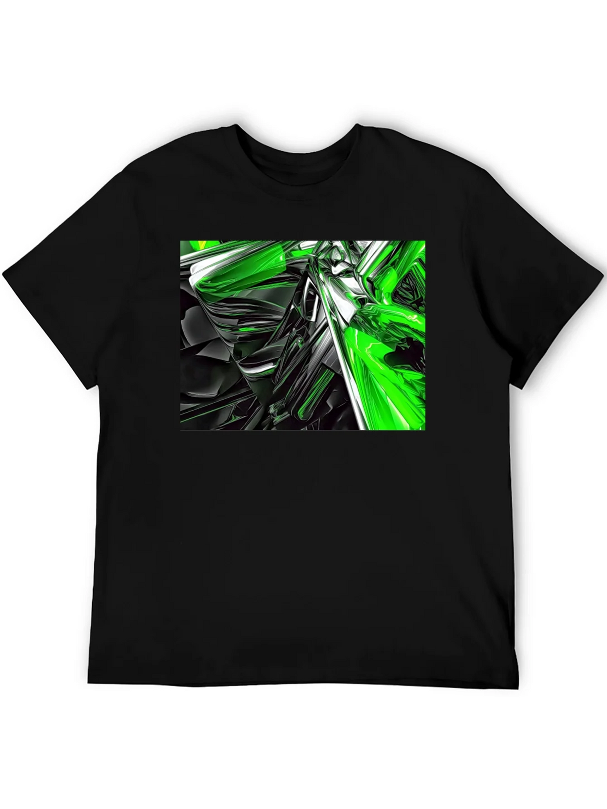 Abstract Green & Black Graphic T-Shirt product image 8