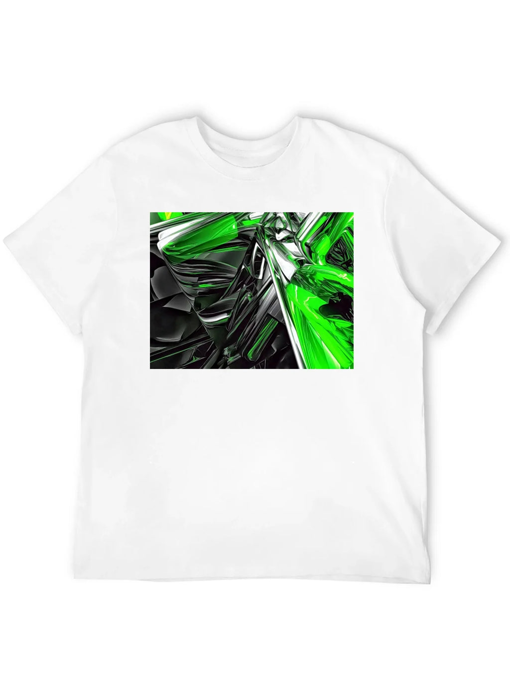 Abstract Green & Black Graphic T-Shirt product image 3