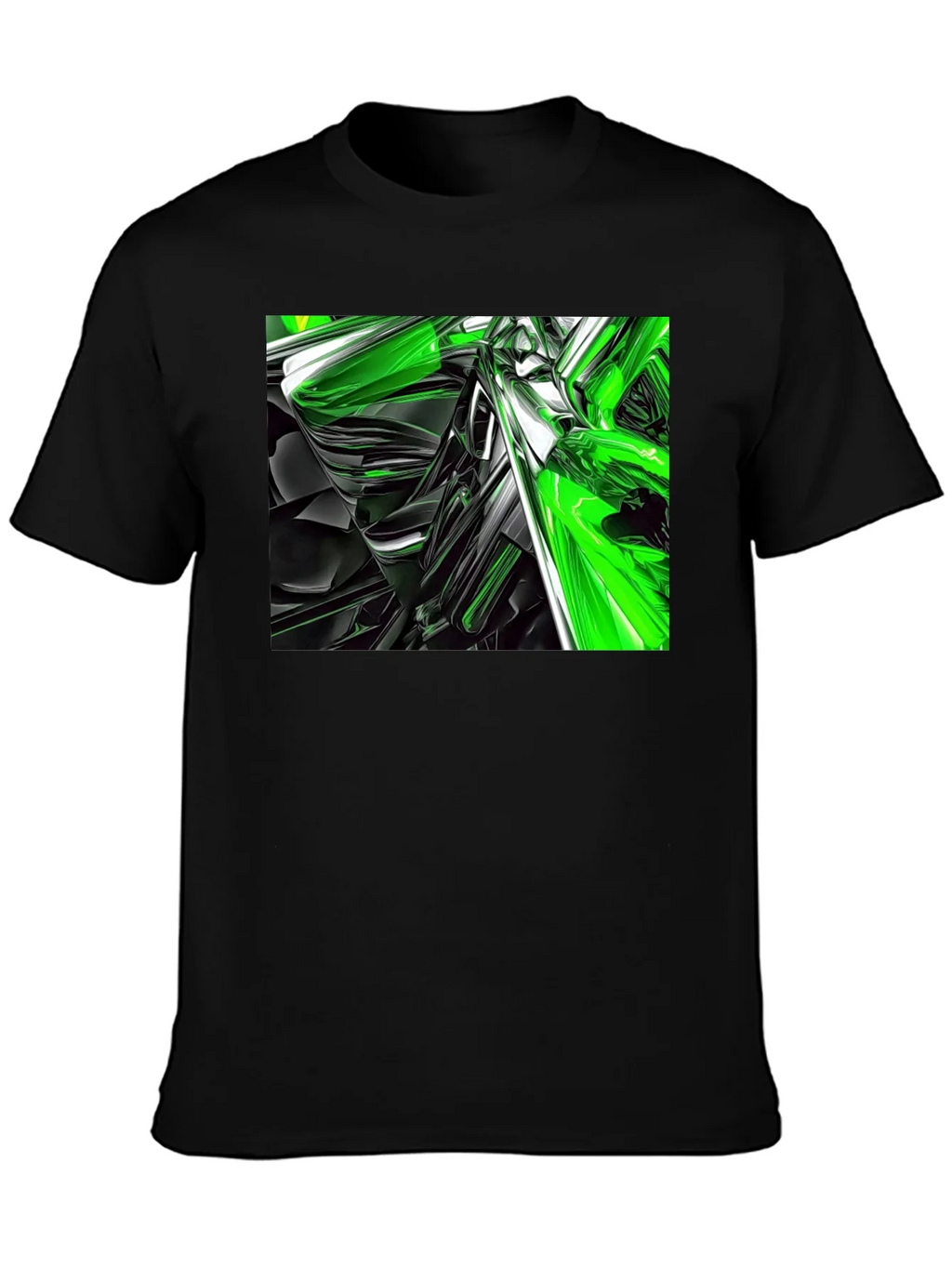 Abstract Green & Black Graphic T-Shirt product image 6